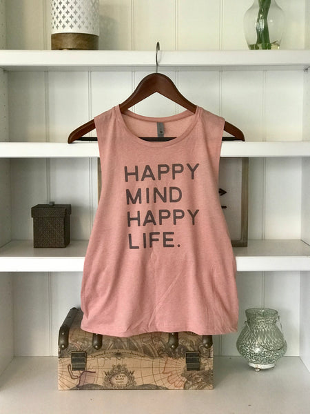Happy Mind Happy Life Pink | Women's Inspirational Shirts