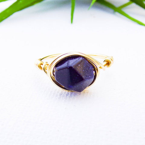 Blue Hexagon Ring | Women's Crystal Jewelry