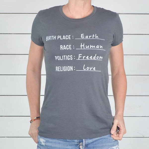 Earth, Human, Freedom, Love Organic Tshirt