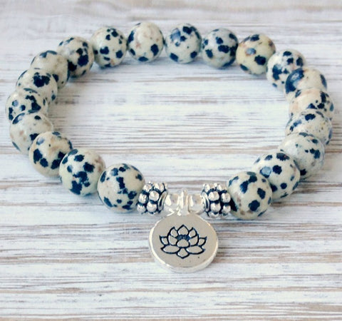 Dalmatian Stone Bracelet | Crystal Jewelry | Intention Jewelry | Crystal Bracelet | Crystal Healing | Jasper Stone