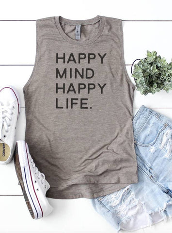 Happy Mind Happy Life | Women's Inspirational Shirts