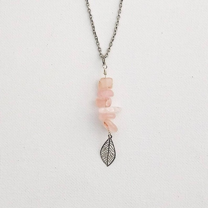 Handmade Rose Quartz Stack Necklace