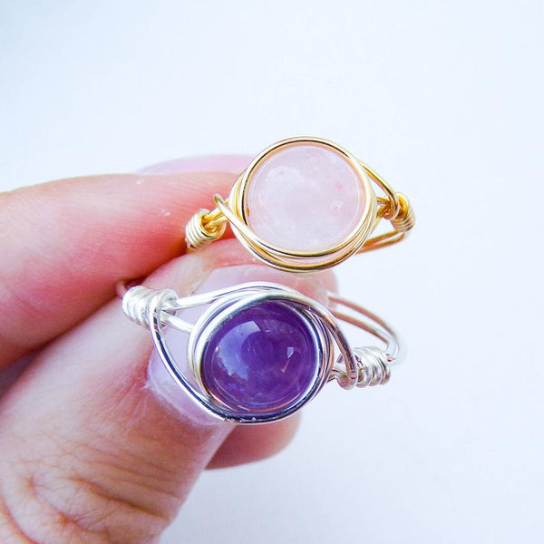 Crystal Handmade Wire Wrapped Rings | Crystal Jewelry